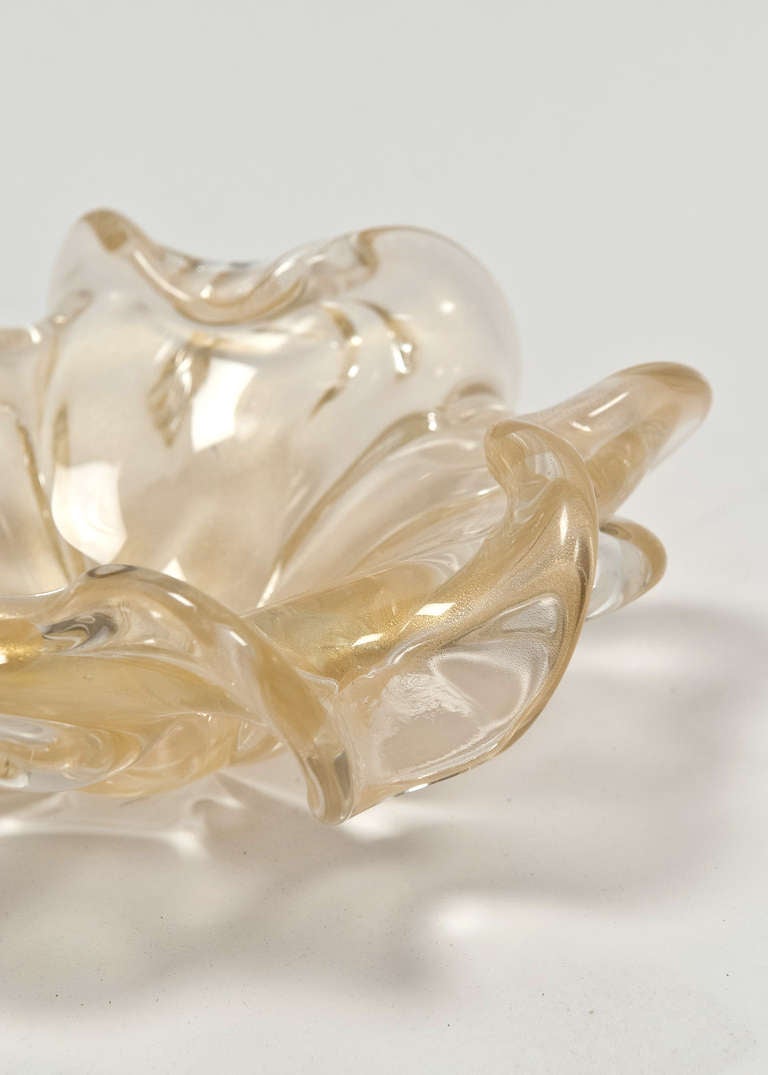 20th Century Murano Avventurina Glass Bowl by Toso