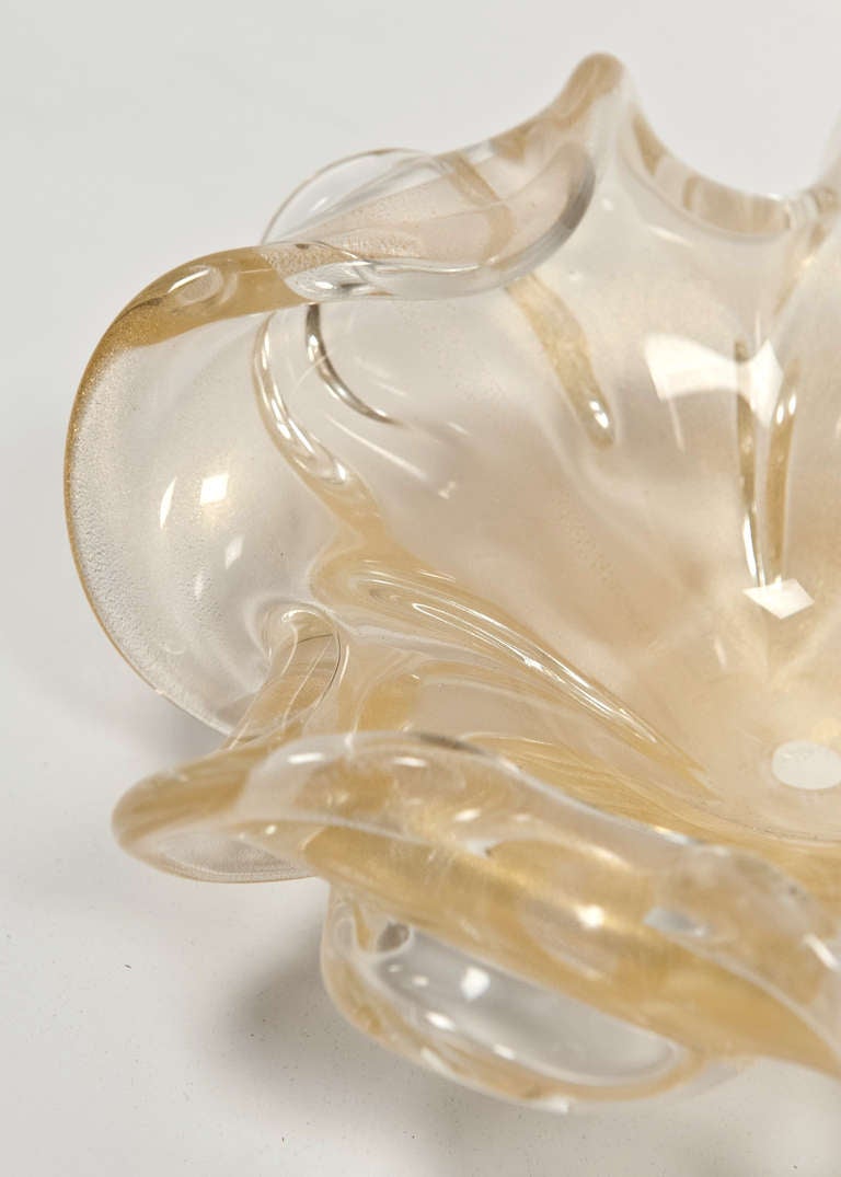 Murano Glass Murano Avventurina Glass Bowl by Toso