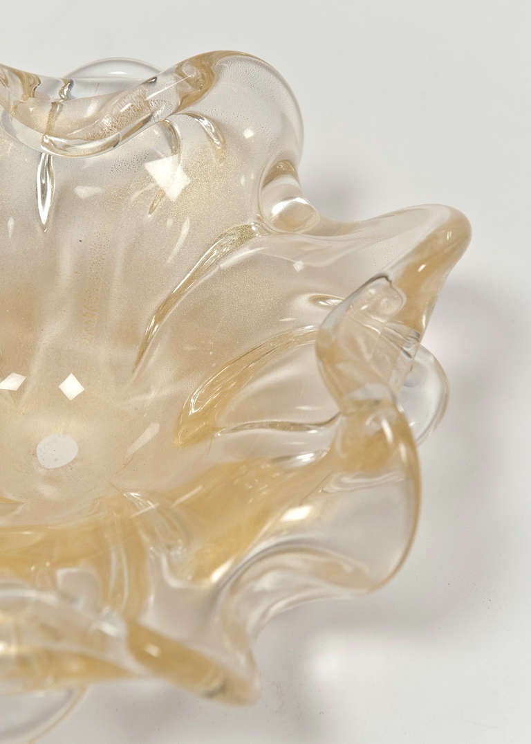 Murano Avventurina Glass Bowl by Toso 2