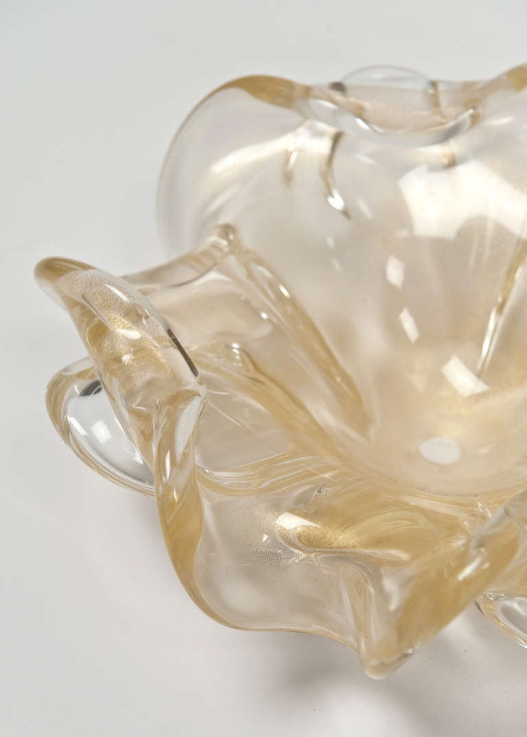 Murano Avventurina Glass Bowl by Toso 3