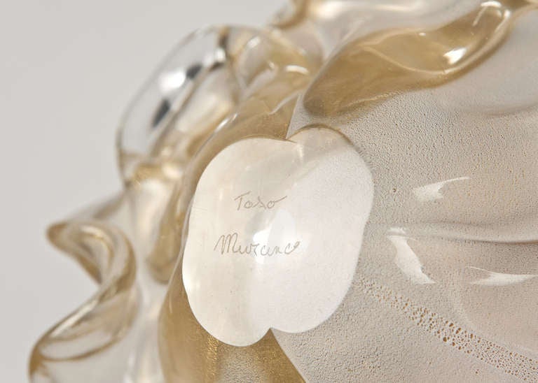 Murano Avventurina Glass Bowl by Toso 4