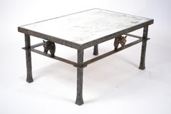 French Vintage Forged Iron and Bronze Coffee Table French Vintage Forged Iron and Bronze Coffee Table