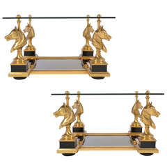 Pair of Maison Charles Horse Head Side Tables