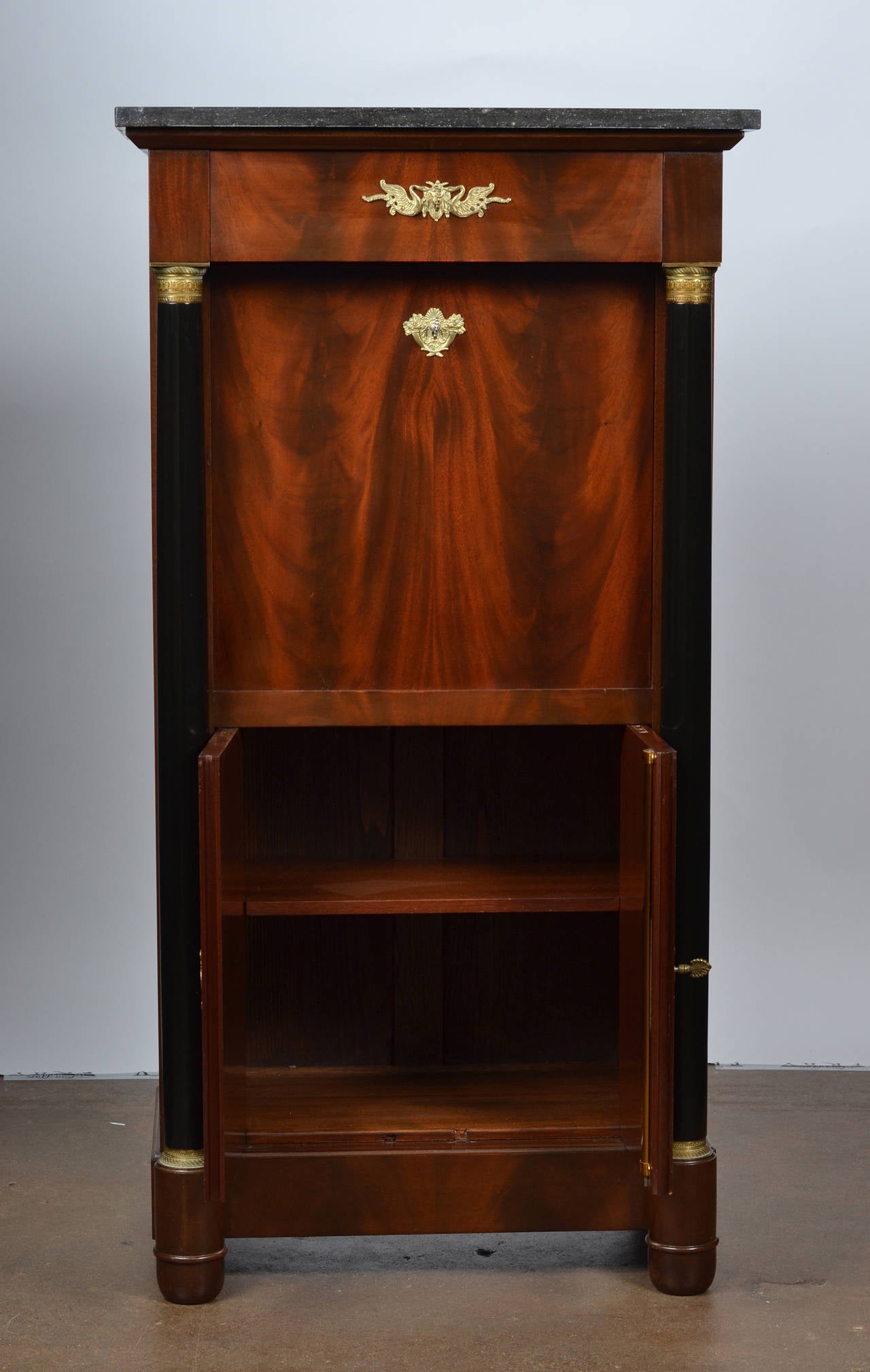 French Empire Mahogany Secretaire In Good Condition In Austin, TX