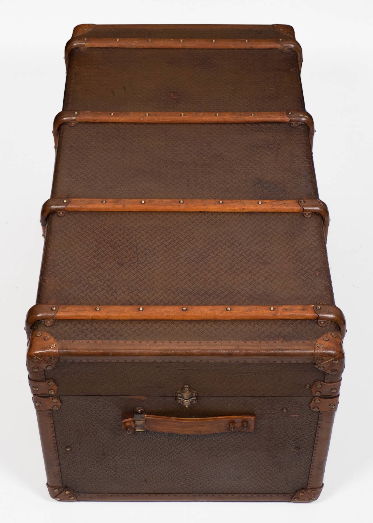 20th Century French Vintage Travel Trunk in the Style of Vuitton