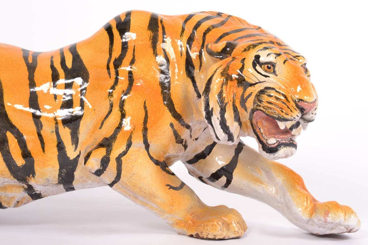 Mid-Century Modern Vintage Tiger Sculpture