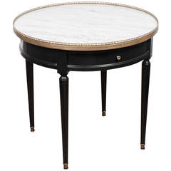 Louis XVI Carrara Marble-Top Bouillotte Table