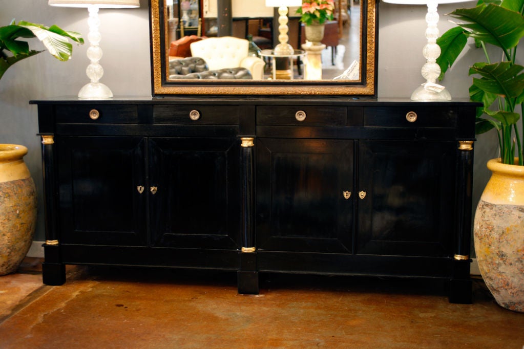 French Empire Ebonized Solid Walnut Buffet