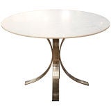 Italian Chrome and Carrara Marble Table