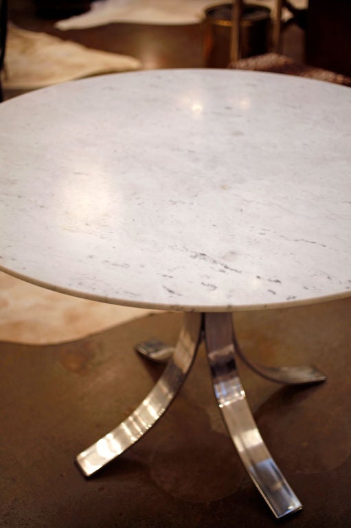 Italian Chrome and Carrara Marble Table 3