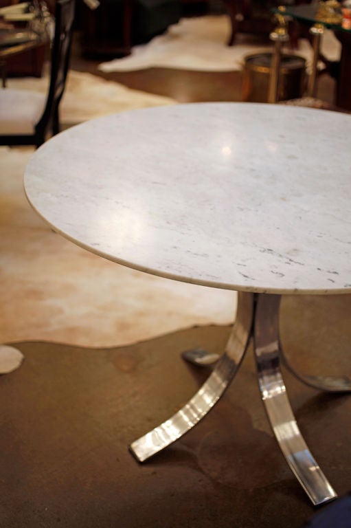 Italian Chrome and Carrara Marble Table 5