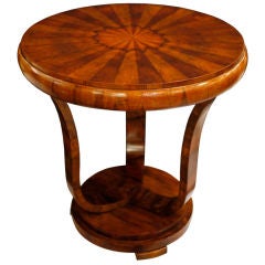 Striking French Art Deco Walnut and Burled Walnut "Guéridon"