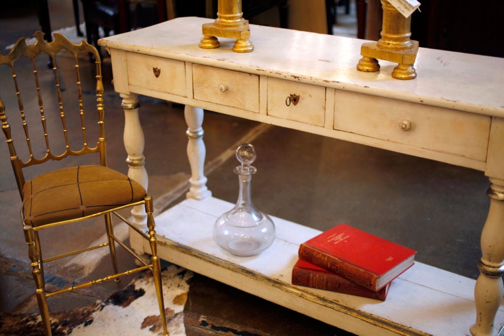 French Hand Painted Altar Table from the Alps
