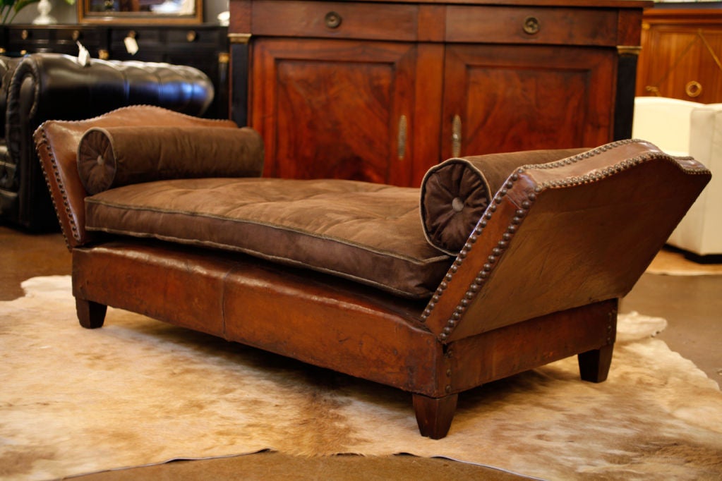 French Art Deco Leather Day Bed 1