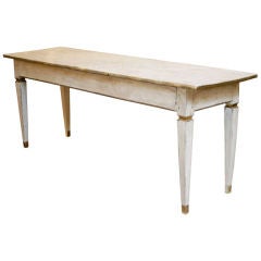 Antique Solid Walnut Farm Console Table