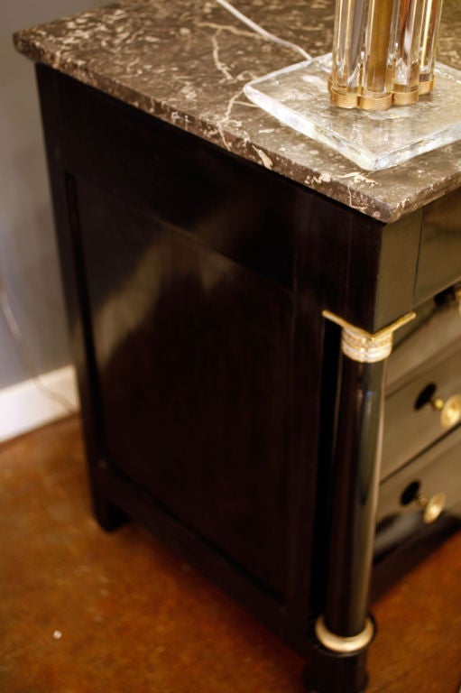 French Empire Ebonized Mahogany Chest of Drawers In Good Condition In Austin, TX