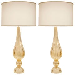 Pair of Murano Glass Lamps by Seguso