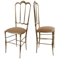 Pair of Gilded Brass Chiavari Chairs