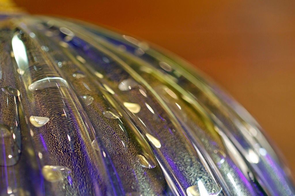 Pair of Vintage Cobalt Blue Murano Glass Lamps In Excellent Condition For Sale In Austin, TX