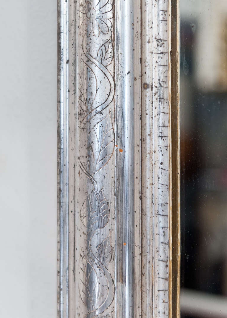 Louis Philippe Period Silver Leaf Mirror 1