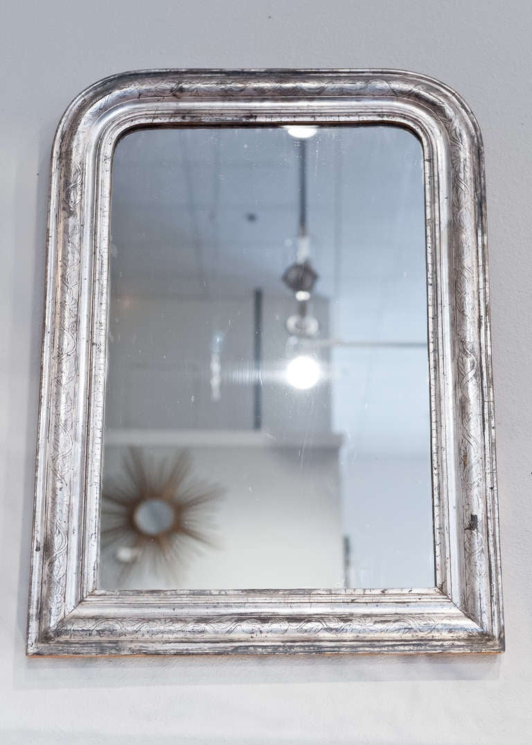 Louis Philippe Period Silver Leaf Mirror 5