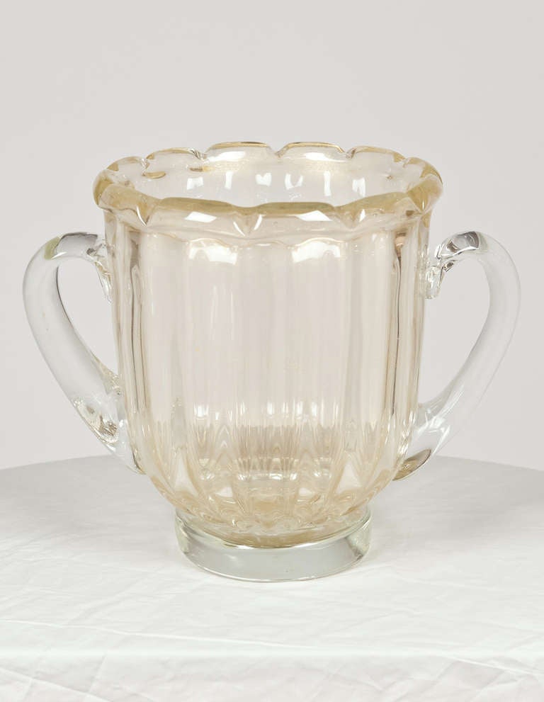 Murano Avventurina Glass Champagne Bucket In Excellent Condition For Sale In Austin, TX