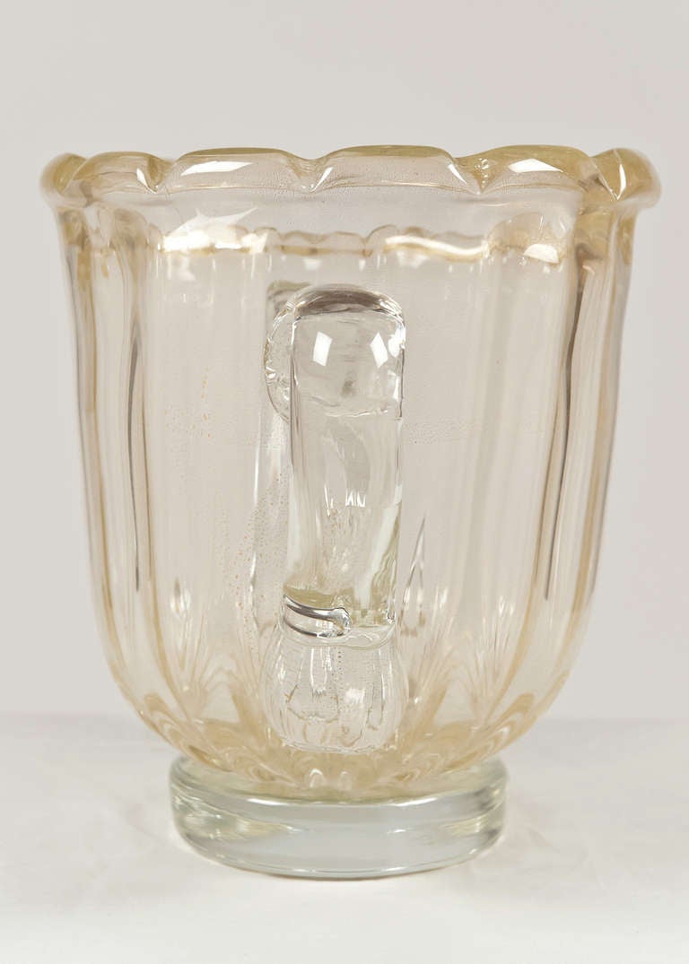 Gold Murano Avventurina Glass Champagne Bucket For Sale