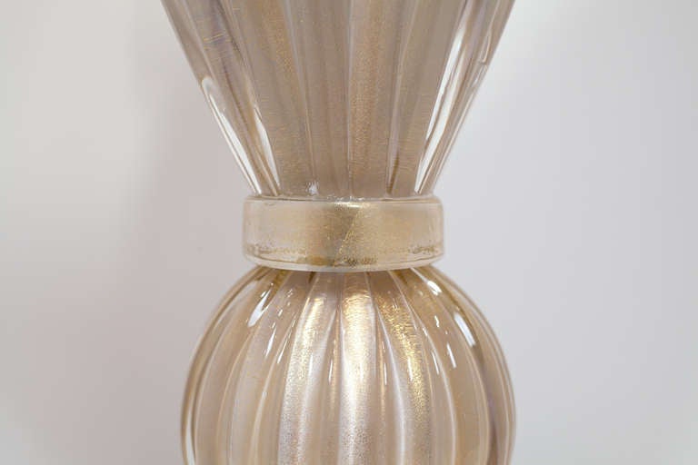 Pair of Alexandrite Incamiciato Murano Glass Lamps 1