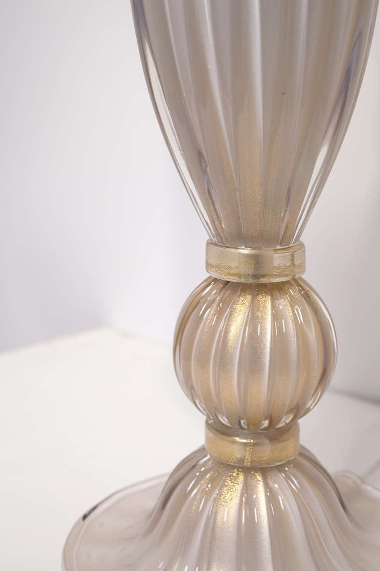 Pair of Alexandrite Incamiciato Murano Glass Lamps 2
