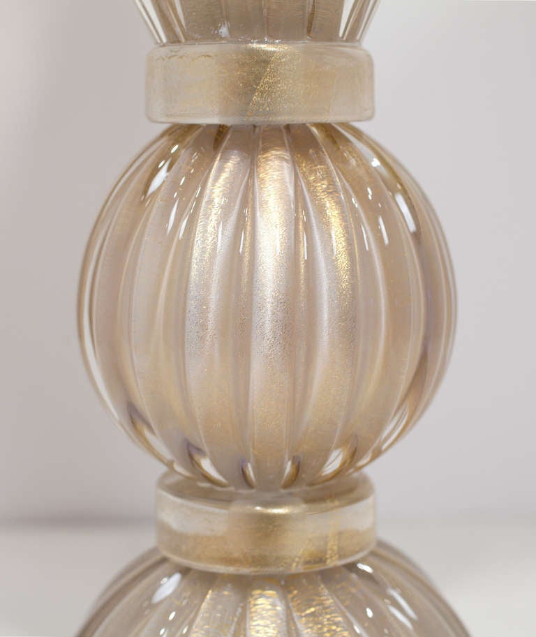 Pair of Alexandrite Incamiciato Murano Glass Lamps 3