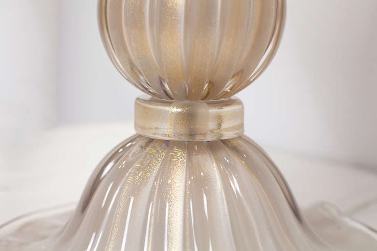 Pair of Alexandrite Incamiciato Murano Glass Lamps 4
