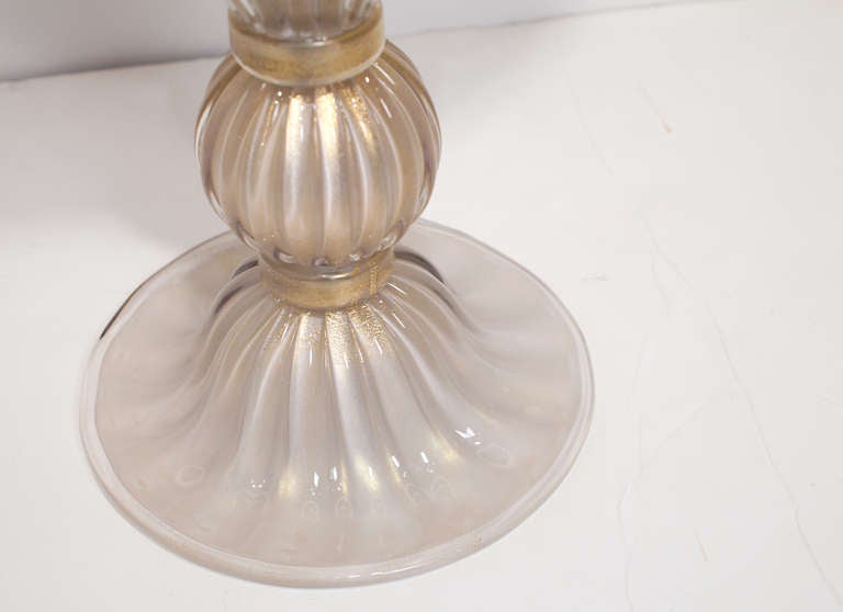 Pair of Alexandrite Incamiciato Murano Glass Lamps 5