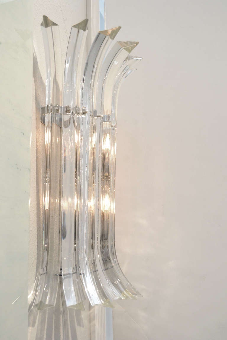 Mid-Century Modern Murano Glass Sconces by Venini For Sale