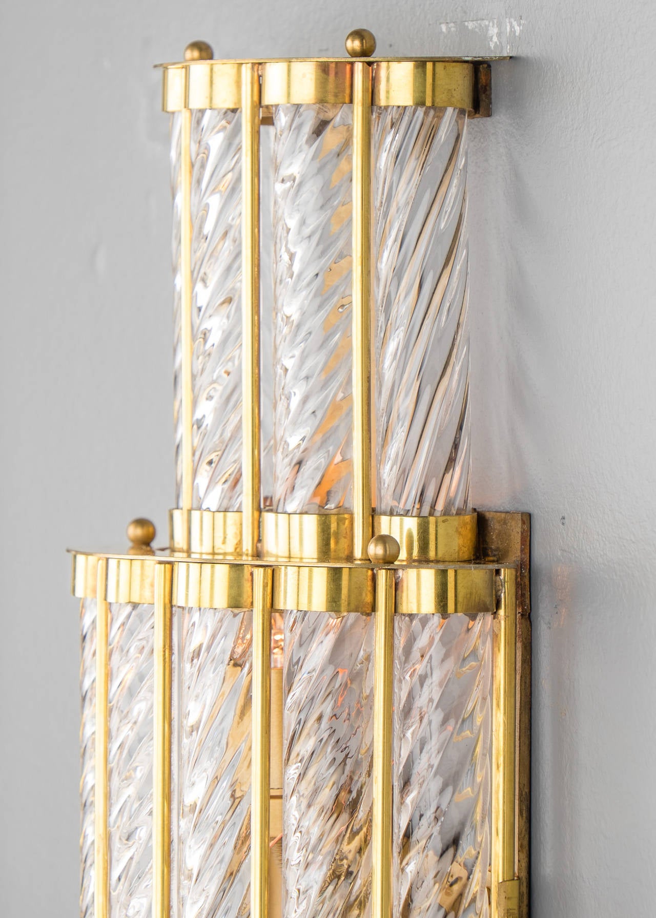 Polished Art Deco Style Murano Wall Sconces