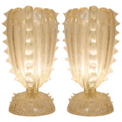 Barovier & Toso Murano Glass "Avventurina" Lamps