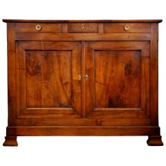 Antique Gorgeous French Restoration Solid Walnut Buffet