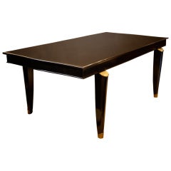Art Deco Ebonized Mahogany Dining Table