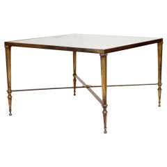 Vintage Square Brass and Mirror Coffee Table