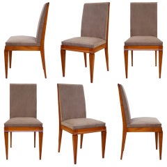 Set of 6 French Art Deco Dining Chairs