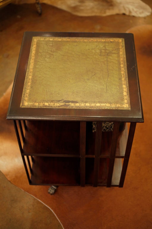 Solid Mahogany Revolving Bookcase on Casters 1