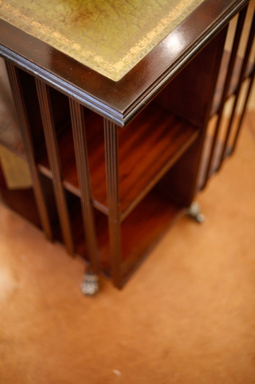 Solid Mahogany Revolving Bookcase on Casters 2