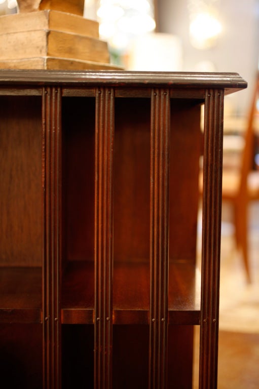 Solid Mahogany Revolving Bookcase on Casters 3