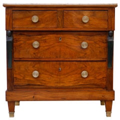 French Empire Walnut Chest of Drawers "Retour d'Egypte"
