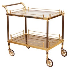 French Brass and Glass Bar Cart