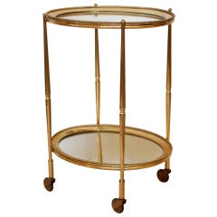 Art Deco Brass and Mirror Tray Table