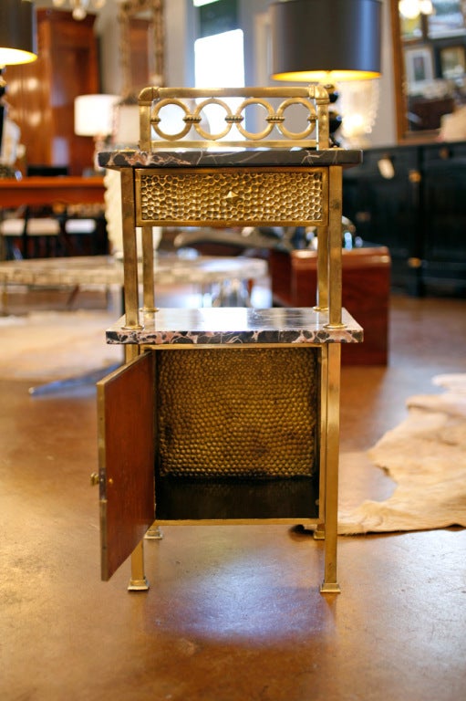 Napoleon III Brass and Portor Marble End Tables