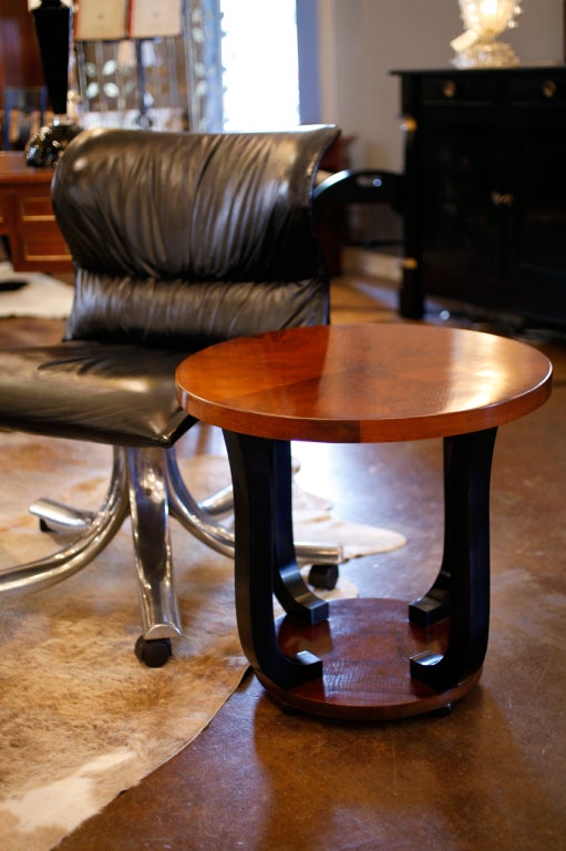 French Art Deco Walnut Side Table