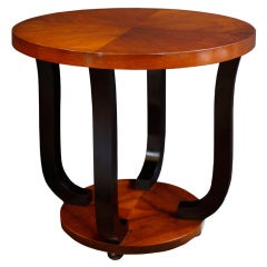 French Art Deco Walnut Side Table