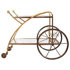 Italian Art Deco Brass Bar Cart