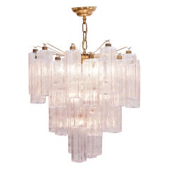 Vintage Murano Pink Glass 
Brass Chandelier